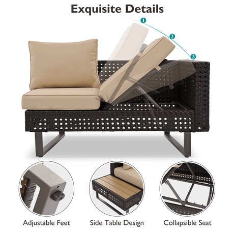 Diamond Weave Outdoor Sectional Furniture Set With Cushions - Omega Lifestyles