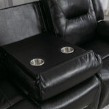 Manual Black Leather Gel Recliner Chair With LED Light Strip - Omega Lifestyles
