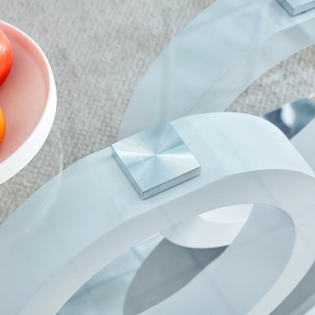 Modern Minimalist Glass Top MDF Coffee Table - Omega Lifestyles