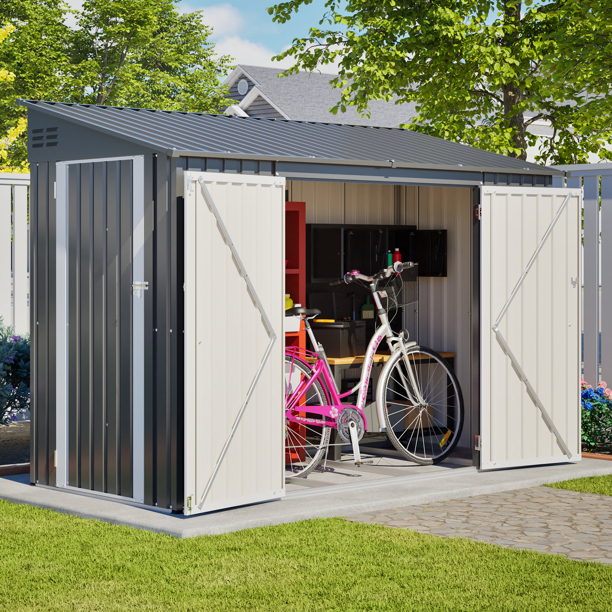 Heavy Duty 9x4 Ft Metal Outdoor Storage Shed