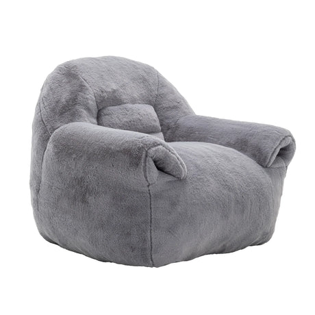 Comfy Faux Fur Bean Bag Chair With Back Support - Omega Lifestyles
