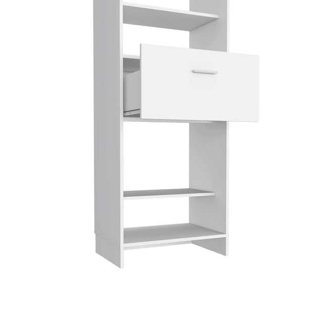Modern White Particle Board Bedroom Closet Organizer - Omega Lifestyles