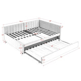 Full Size Velvet Upholstered Daybed With Trundle - Omega Lifestyles