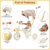 7-in-1 Multifunctional Aluminum Toddler Tricycle With Canopy - Omega Lifestyles