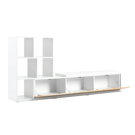 Adjustable Extendable White MDF TV Stand With Storage - Sleep Galleria