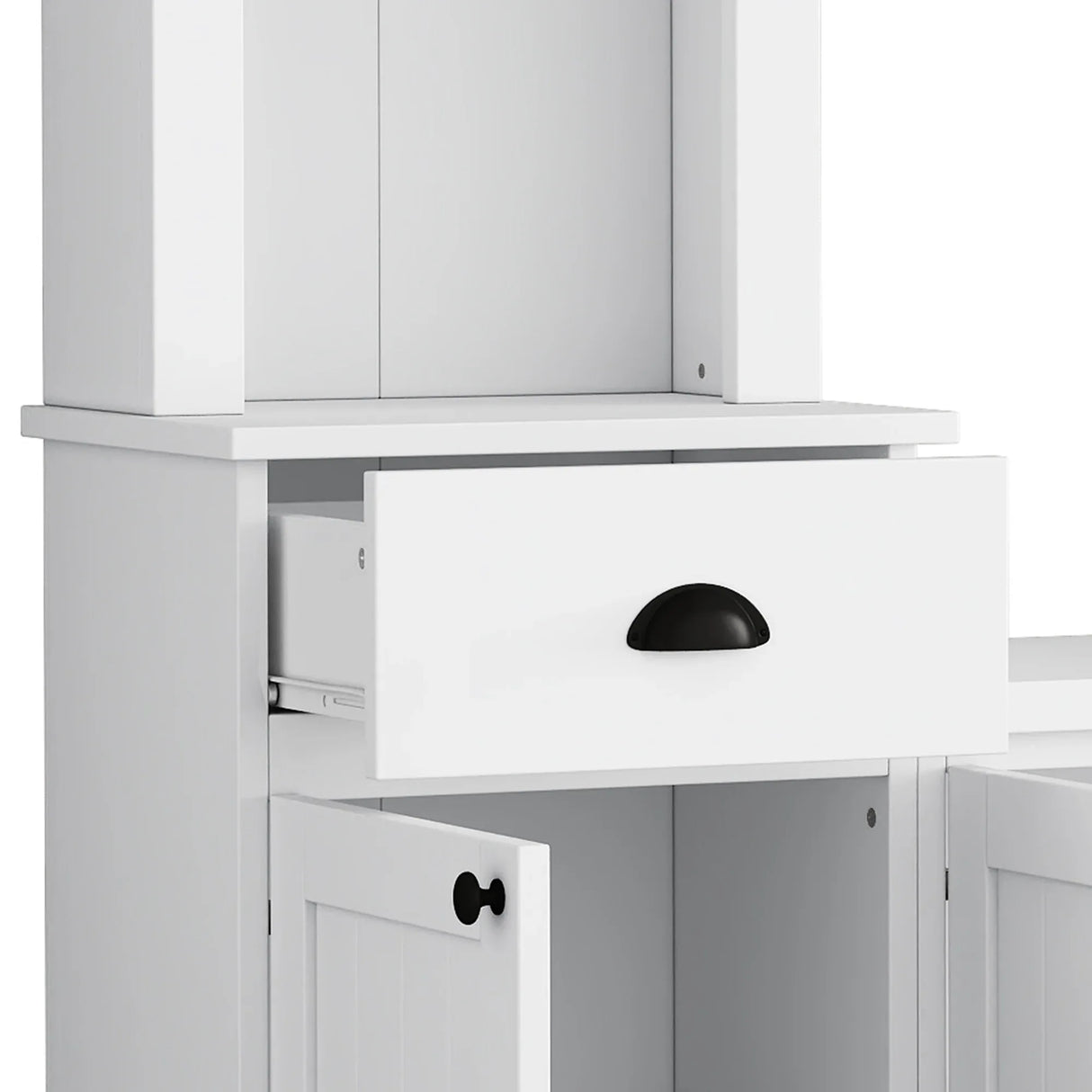 Minimalist White Particle Board Adjustable Height TV Stand - Omega Lifestyles