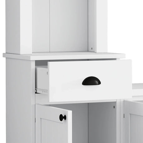 Minimalist White Particle Board Adjustable Height TV Stand - Omega Lifestyles