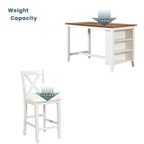 5-Piece Counter Height Rustic Farmhouse Dining Table Set - Omega Lifestyles