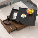 360 Degree Rotating Square Coffee Table With Drawers - Omega Lifestyles