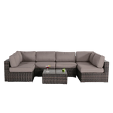 7-Piece Modern Weather-Resistant Wicker Outdoor Conversation Set - Omega Lifestyles