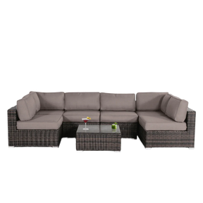 7-Piece Modern Weather-Resistant Wicker Outdoor Conversation Set - Omega Lifestyles