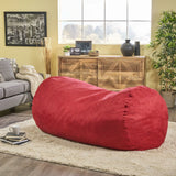 Large Red Microfiber Foam Filled Cylindrical Bean Bag Chair - Omega Lifestyles