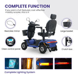 Heavy Duty Blue Metal Mobility Scooter With Suspension - Omega Lifestyles