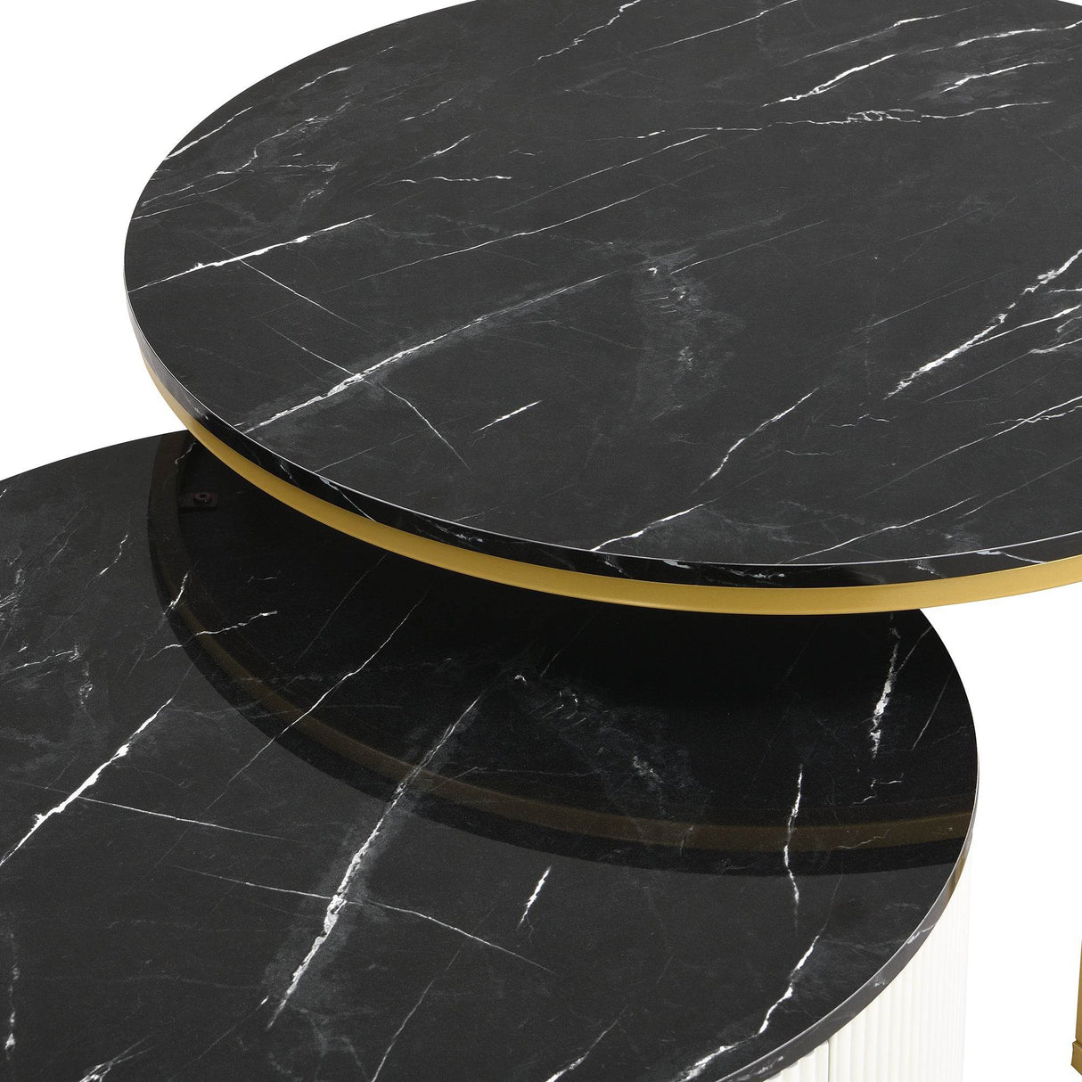 Modern Round Nesting Coffee Table With Drawer - Sleep Galleria