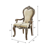 Set of 2 Oak Finish Upholstered Arm Chairs - Omega Lifestyles