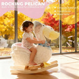 White Pelican Kids Plush Ride-On Rocking Horse - Omega Lifestyles