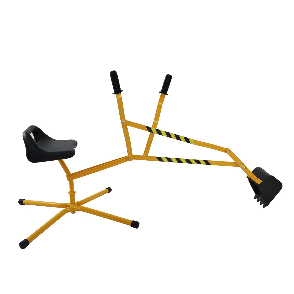 Interactive Yellow Metal Riding Excavator Toy With Bucket Control - Omega Lifestyles