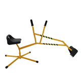 Interactive Yellow Metal Riding Excavator Toy With Bucket Control - Omega Lifestyles