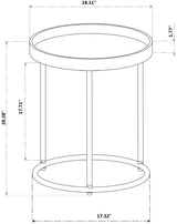 Round Tray Table Espresso MDF Metal Frame 18-Inch - Omega Lifestyles