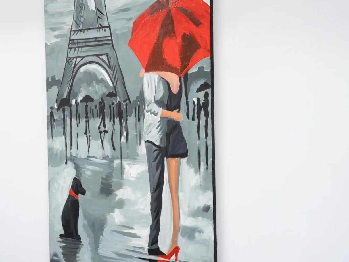 Oversized Hand-Painted Grey Canvas Wall Painting Portrait - Omega Lifestyles