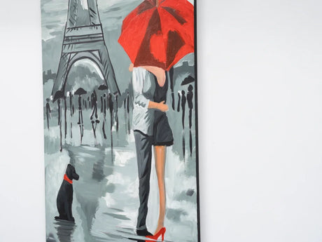 Oversized Hand-Painted Grey Canvas Wall Painting Portrait - Omega Lifestyles