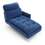 Firm Linen Fabric Chaise Lounge Chair With Pillow - Omega Lifestyles
