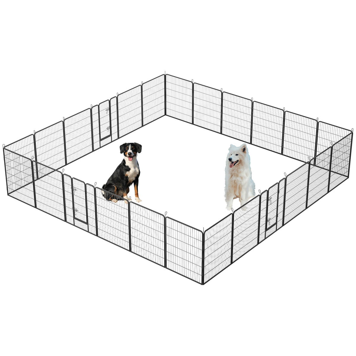 Large Foldable Metal Dog Playpen With Lockable Door