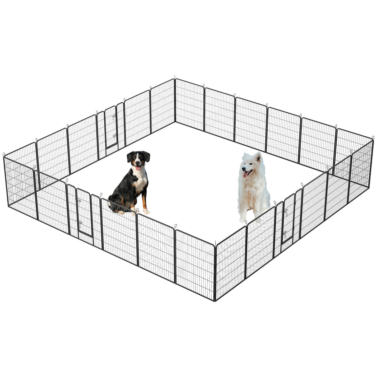 Large Foldable Metal Dog Playpen With Lockable Door