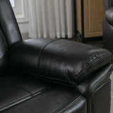 Manual Recliner Chair Faux Leather With Storage Cup Holders LED - Omega Lifestyles