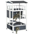 Outdoor Wooden Cat House With Escape Doors And Platform - Sleep Galleria