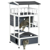 Outdoor Wooden Cat House With Escape Doors And Platform - Sleep Galleria