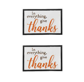 Set of 2 Rustic Iron Thanks Wall Signs - Omega Lifestyles