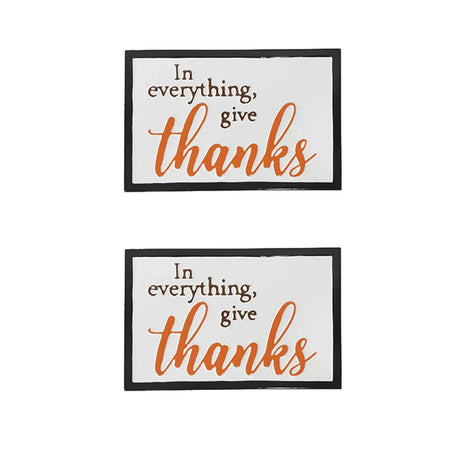 Set of 2 Rustic Iron Thanks Wall Signs - Omega Lifestyles