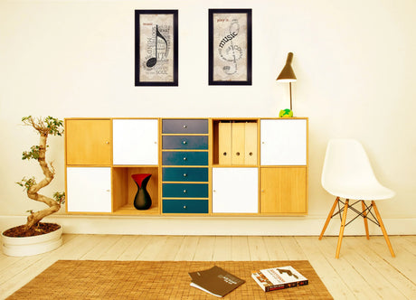 Music Themed Multicolor Framed MDF Wall Art Decor - Omega Lifestyles