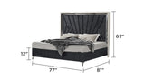 Contemporary Velvet Upholstered King Bed Frame With Storage - Omega Lifestyles