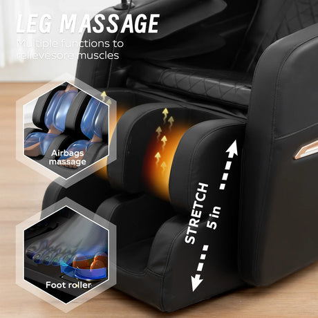 Zero Gravity Full Body Air Pressure PU Leather Massage Chair - Omega Lifestyles