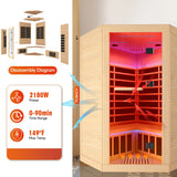 Canadian Hemlock Pentagonal Infrared Two-Person Sauna Room - Omega Lifestyles