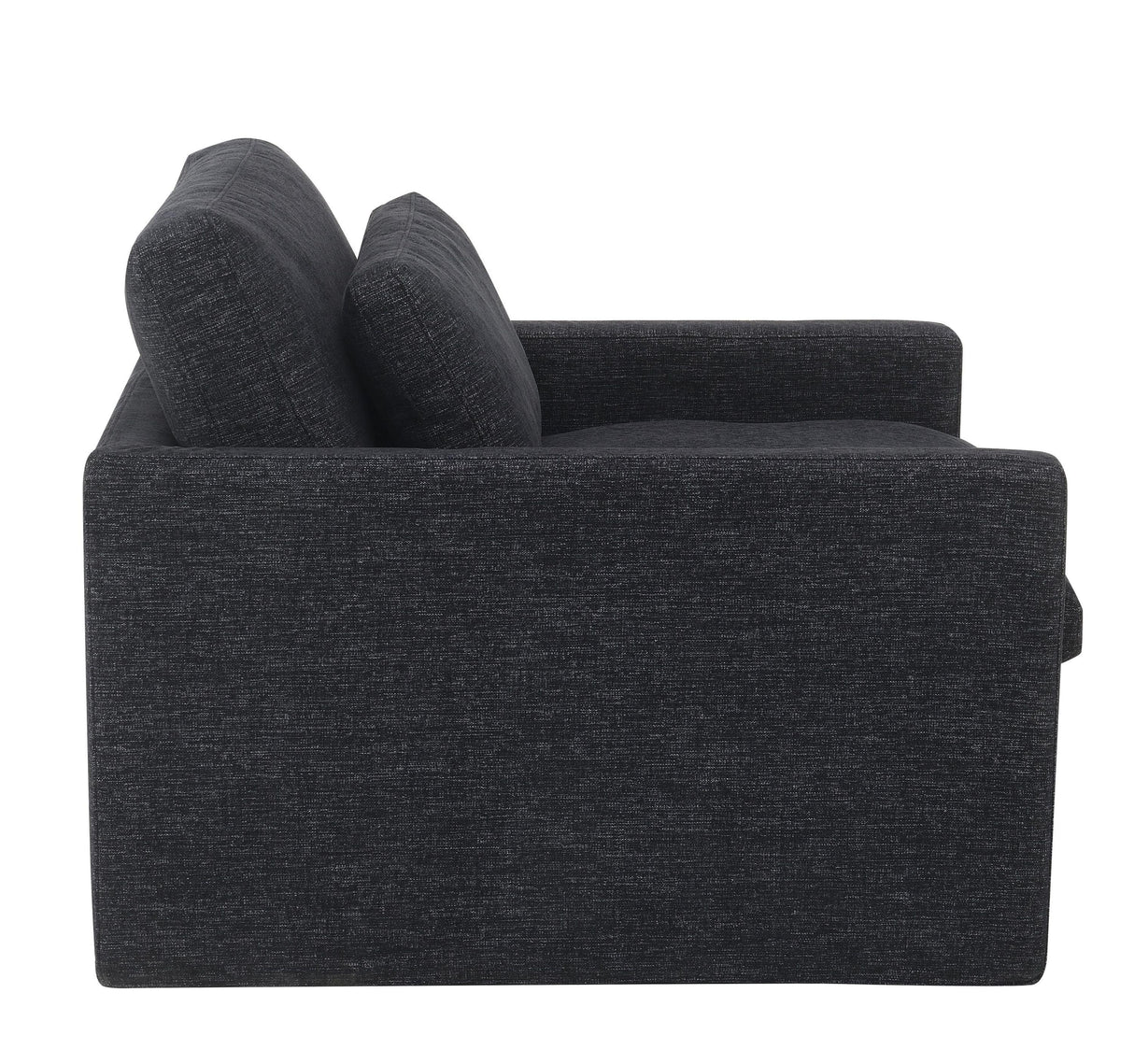 Dark Gray Fabric Foam-Filled Swivel Chair With Toss Pillow - Omega Lifestyles