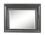 LED Gray Framed Wall Mirror With Beveled Edge Lighting - Omega Lifestyles