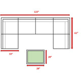 6-Seater Mixed Gray Rattan Wicker Outdoor Sectional Set - Omega Lifestyles