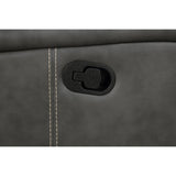 Grey Upholstered Manual Reclining Loveseat With Console - Omega Lifestyles