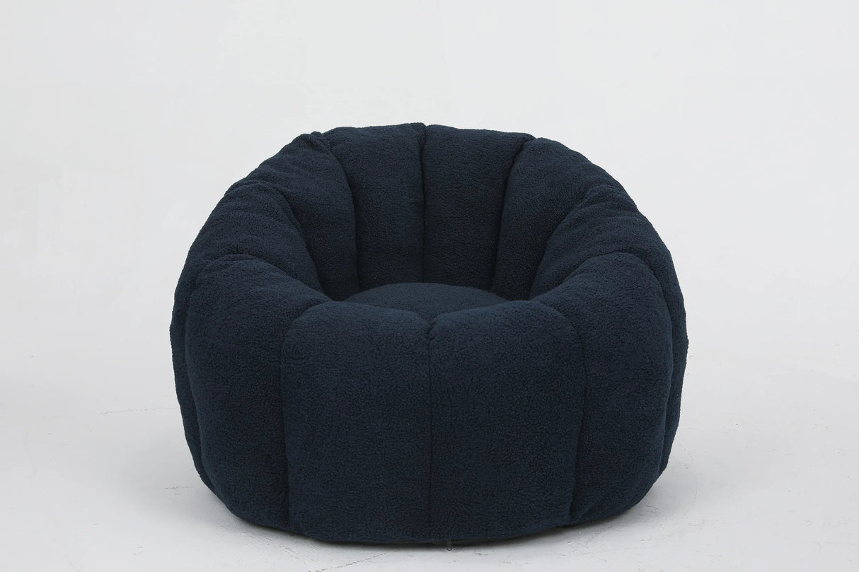 Plush Teddy Fabric Ergonomic Foam Filled Bean Bag Chair - Omega Lifestyles