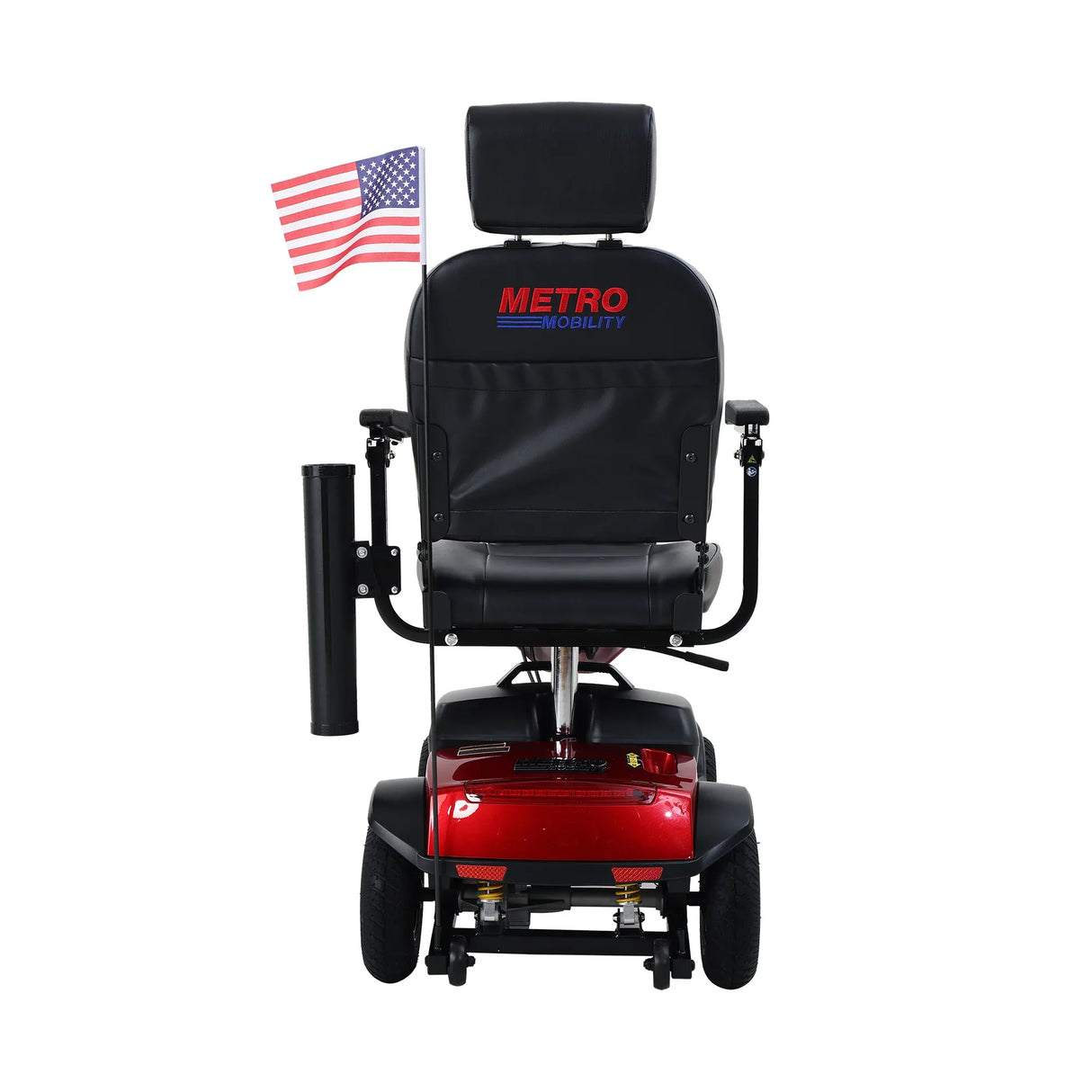 Red Outdoor Compact Metal Mobility Scooter With USB Charger - Omega Lifestyles