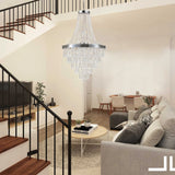 Luxury Chrome Crystal Adjustable Height Modern Chandelier - Omega Lifestyles
