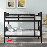 Full Over Full Solid Wood Espresso Bunk Bed - Omega Lifestyles