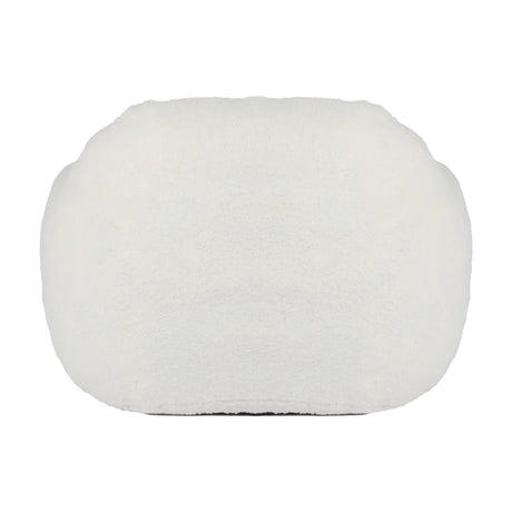 Spacious Off White Teddy Fabric Memory Foam Bean Bag Chair - Omega Lifestyles