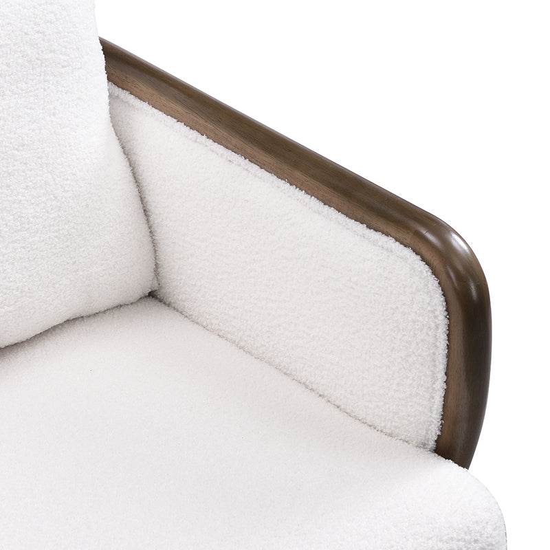 Set of 2 Sherpa Fabric Upholstered Accent Chairs - Omega Lifestyles