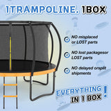 12-Foot Outdoor Metal Frame Kids Safety Trampoline - Omega Lifestyles