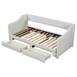 Twin XL Upholstered Daybed With Storage Drawers and Trundle - Omega Lifestyles
