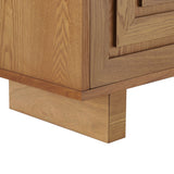 Modern Natural Finish MDF Metal 4-Door Sideboard Cabinet - Omega Lifestyles